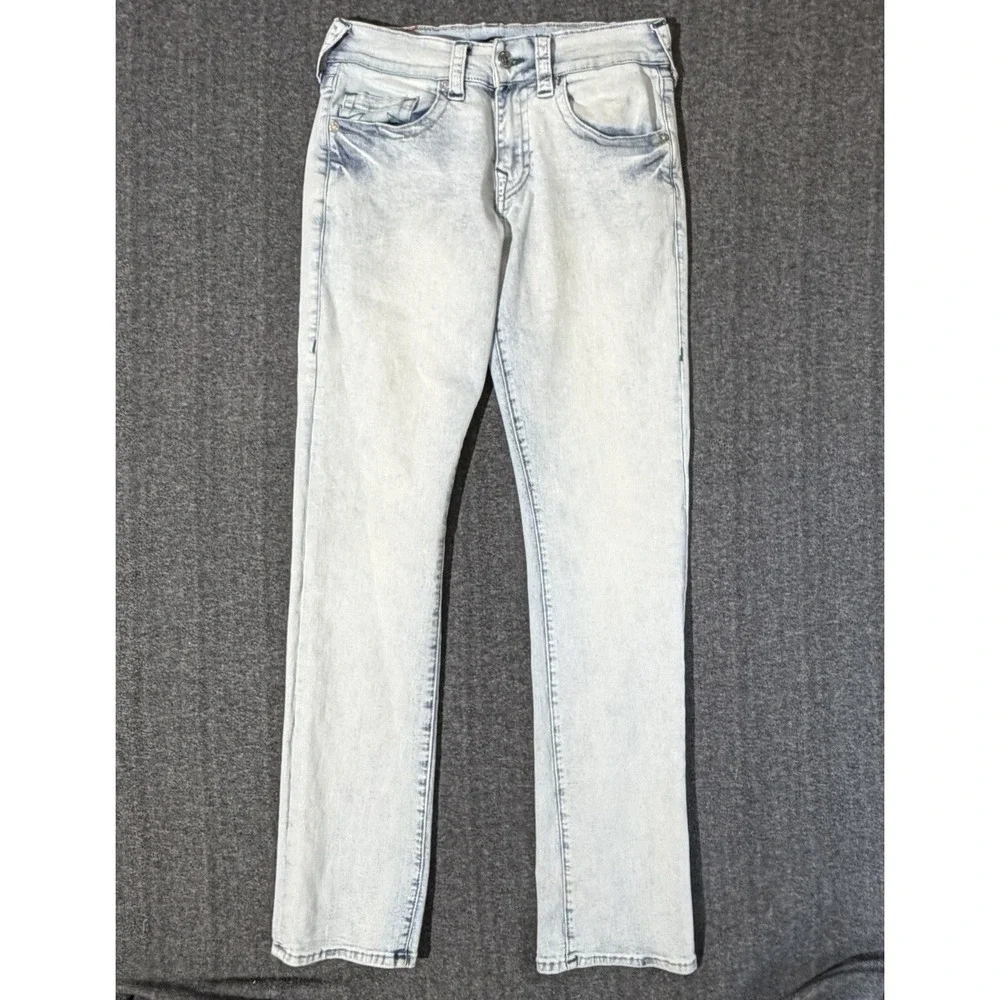 True Religion Ricky Relaxed Straight Jeans faded light wash denim SZ 30/32